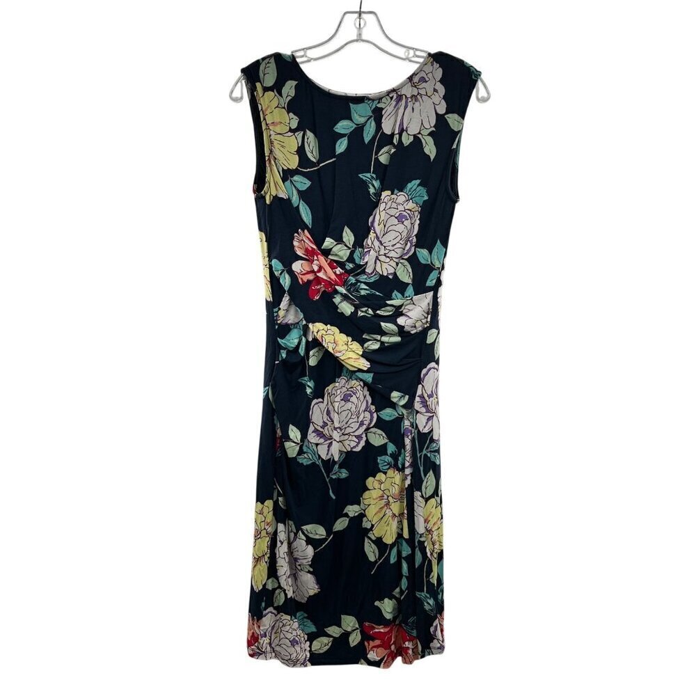 Kut from the Kloth Women's Floral Sleeveless Midi Sheath Dress Navy/Multi Size 6